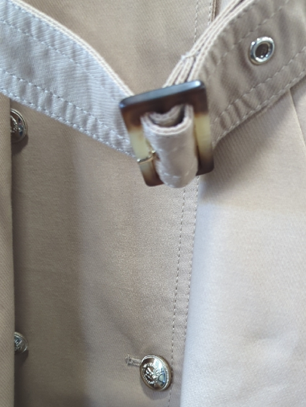Ann Taylor Double Breasted Camel Trench Coat with Belt Size Small - Picture 9 of 12